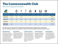 Room Rentals at The Commonwealth Club Room Rentals at The Commonwealth Club