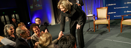Sec. of State Hillary Rodham Clinton greets Commonwealth Club members on October 15, 2010 Commonwealth Club Image
